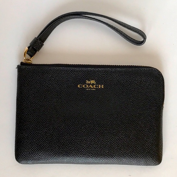 Coach corner zip leather wristlet - Picture 2 of 8